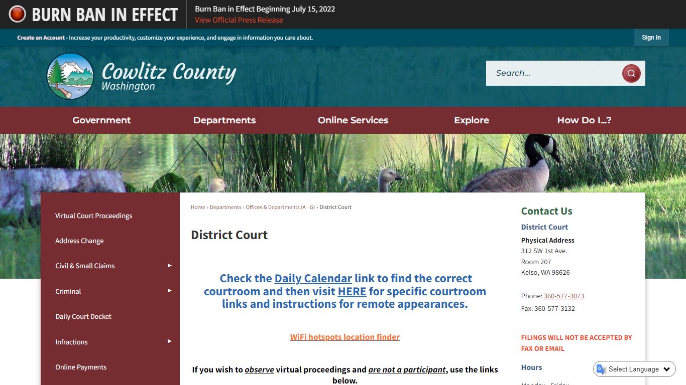 District Court | Cowlitz County, WA - Official Website