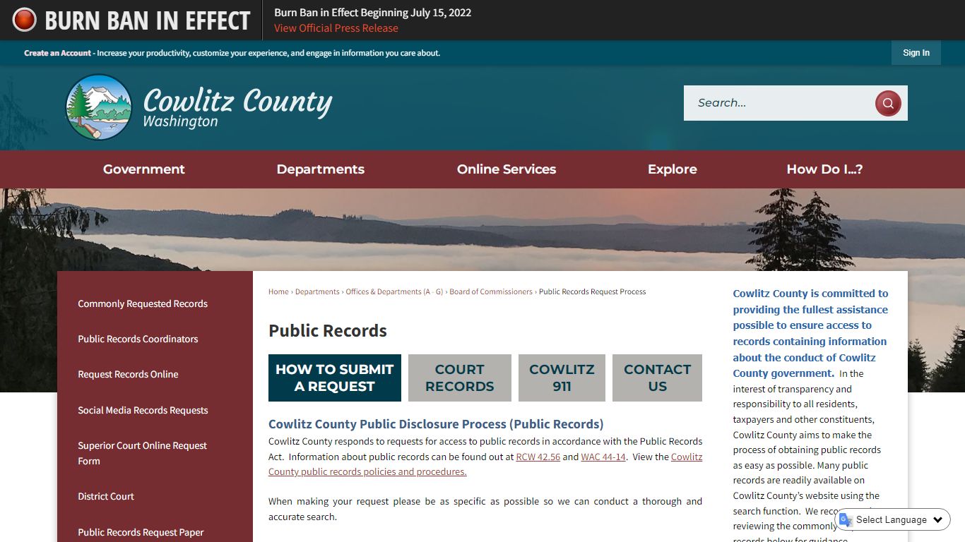 Public Records | Cowlitz County, WA - Official Website
